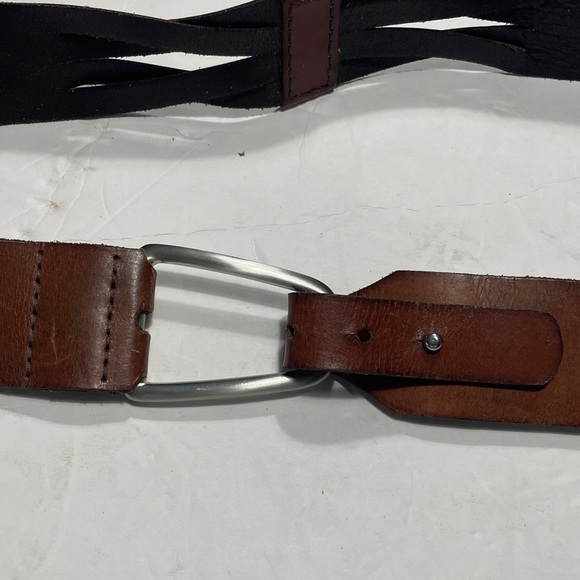 J Jill Brown Leather weaved Belt in size medium - Picture 4 of 5